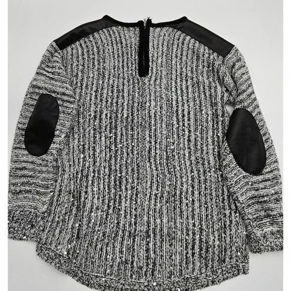 I ❤️ Pinc Girl's Size Small Black & Gray Glittery Long Sleeve Sweater - Picture 2 of 6